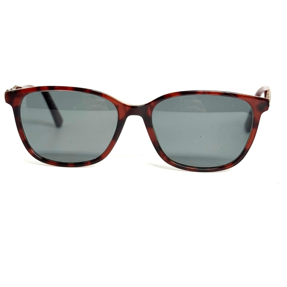 Bebe Sunglasses Berry Tortoise Square Frame Crystal Embellished 53-16-135 BB7216